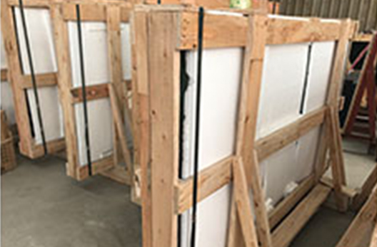 Embalaje y envío de fábrica de vidrio resistente al fuego.